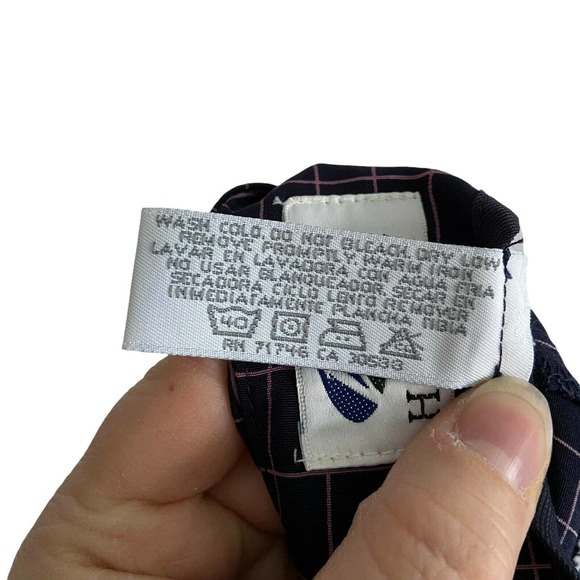 VTG Haley Women's Golf Shorts Size 10 Navy Pink Check Slash Pockets Back Pocket - Picture 5 of 9